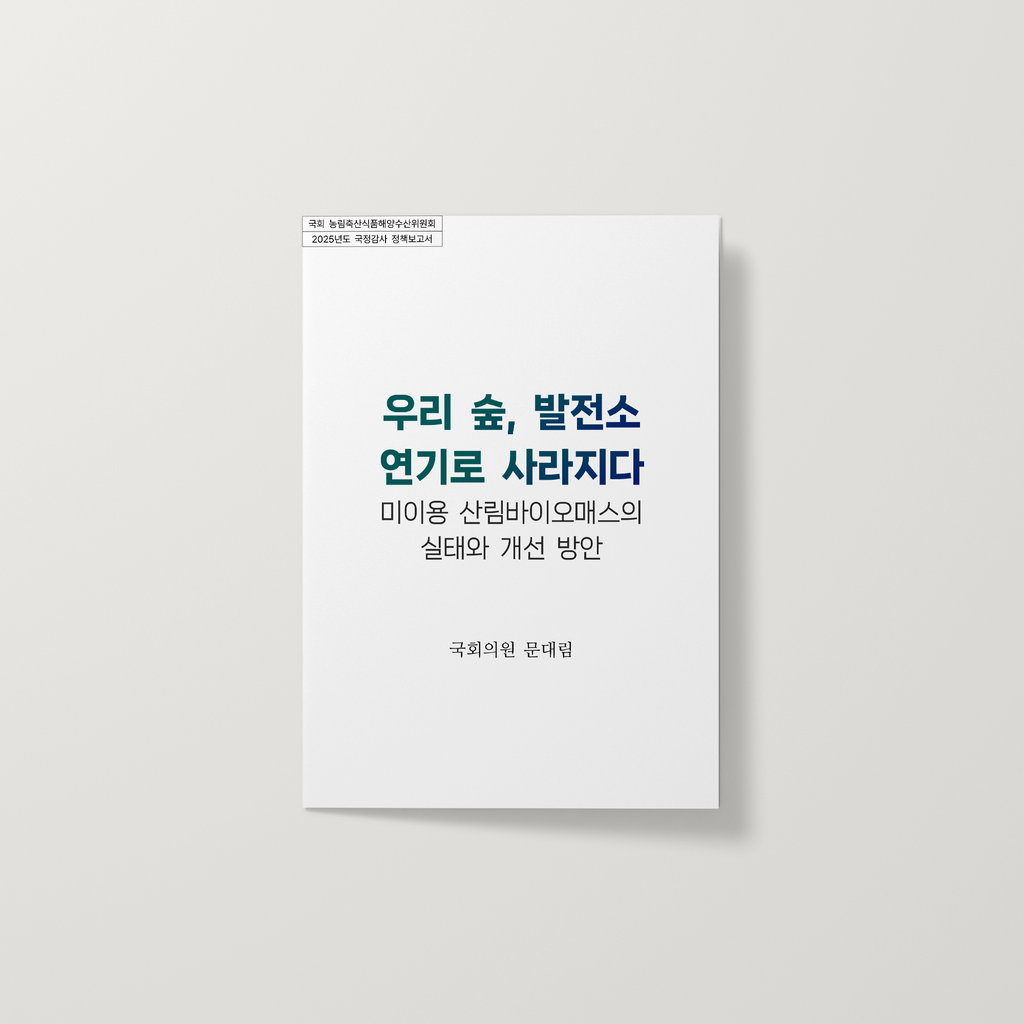 우리 숲, 발전소 연기로 사라지다: 미이용 산림바이오매스의 실태와 개선 방안